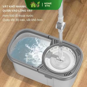 Alternative view of Cây Lau Nhà Xoay 360 Độ Tự Vắt Thông Minh – Bộ Lau Nhà Inox Kèm Thùng Vắt, Tặng 8 Bông Lau Dự Phòng Siêu Bền