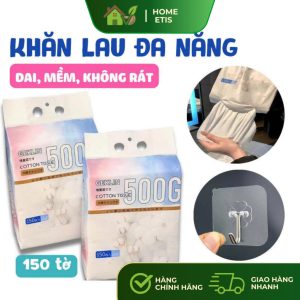 [ Giá Ưu Đãi ] Khăn Mặt Dùng 1 Lần 150 Tờ Túi Rút – Khăn Khô Đa Năng Cho Bé, Mềm Mịn, Vệ Sinh An Toàn