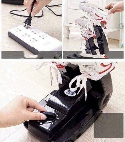 sấy giày bằng máy sấy tóc