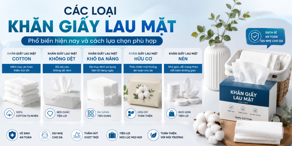 các loại khăn giấy lau mặt